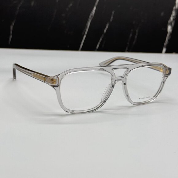 NEW BV1294O 004 BOTTEGA VENETA GREY UNISEX BOTTEGA VENETA EYEGLASSES - Picture 3 of 9